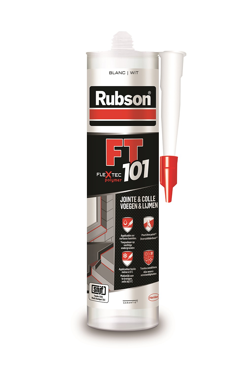 Mastic FT101 Joint Fissure Colle 280 mL blanc - RUBSON